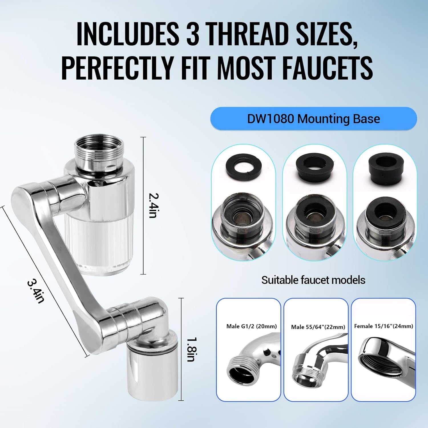 1080° Rotating Faucet Aerator - 图片 3