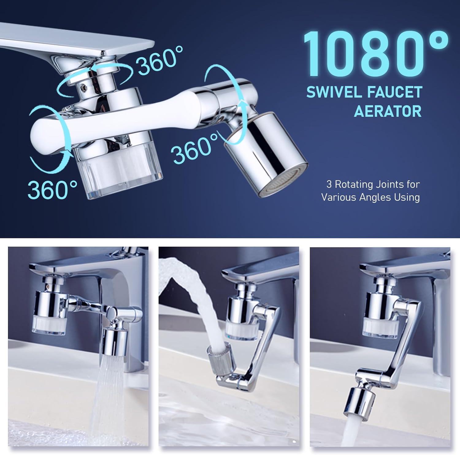 1080° Rotating Faucet Filter Aerator - 图片 3